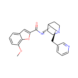 COc1cccc2cc(C(=O)N[C@@H]3C4CCN(CC4)[C@H]3Cc3cccnc3)oc12 ZINC000095572114