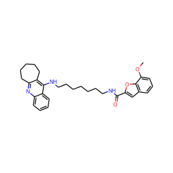 COc1cccc2cc(C(=O)NCCCCCCCNc3c4c(nc5ccccc35)CCCCC4)oc12 ZINC000653764363