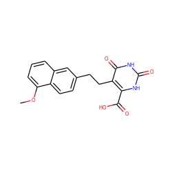 COc1cccc2cc(CCc3c(C(=O)O)[nH]c(=O)[nH]c3=O)ccc12 ZINC000098209555