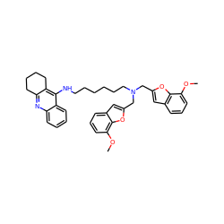 COc1cccc2cc(CN(CCCCCCNc3c4c(nc5ccccc35)CCCC4)Cc3cc4cccc(OC)c4o3)oc12 ZINC000653764370