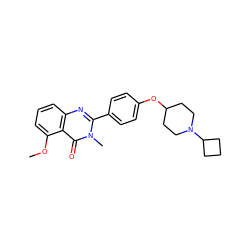 COc1cccc2nc(-c3ccc(OC4CCN(C5CCC5)CC4)cc3)n(C)c(=O)c12 ZINC000040379237