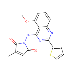 COc1cccc2nc(-c3cccs3)nc(NN3C(=O)C=C(C)C3=O)c12 ZINC000001489583