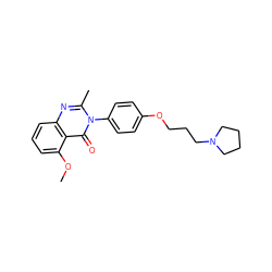 COc1cccc2nc(C)n(-c3ccc(OCCCN4CCCC4)cc3)c(=O)c12 ZINC000040918813