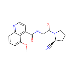 COc1cccc2nccc(C(=O)NCC(=O)N3CCC[C@H]3C#N)c12 ZINC000169312168