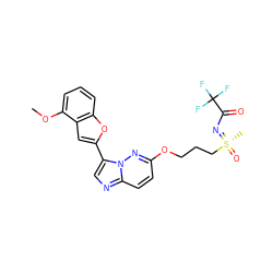 COc1cccc2oc(-c3cnc4ccc(OCCC[S@](C)(=O)=NC(=O)C(F)(F)F)nn34)cc12 ZINC000204938323
