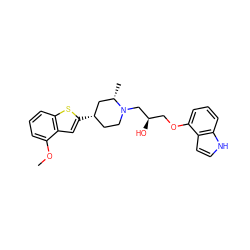 COc1cccc2sc([C@H]3CCN(C[C@H](O)COc4cccc5[nH]ccc45)[C@@H](C)C3)cc12 ZINC000013535639