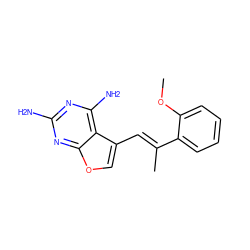 COc1ccccc1/C(C)=C/c1coc2nc(N)nc(N)c12 ZINC000034074108