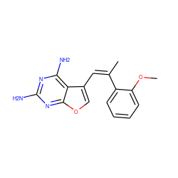 COc1ccccc1/C(C)=C\c1coc2nc(N)nc(N)c12 ZINC000038247831