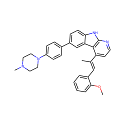 COc1ccccc1/C=C(\C)c1ccnc2[nH]c3ccc(-c4ccc(N5CCN(C)CC5)cc4)cc3c12 ZINC000147298366