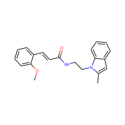 COc1ccccc1/C=C/C(=O)NCCn1c(C)cc2ccccc21 ZINC000169348274