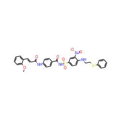 COc1ccccc1/C=C/C(=O)Nc1ccc(C(=O)NS(=O)(=O)c2ccc(NCCSc3ccccc3)c([N+](=O)[O-])c2)cc1 ZINC001772610021