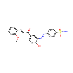 COc1ccccc1/C=C/C(=O)c1ccc(O)c(/N=N/c2ccc(S(N)(=O)=O)cc2)c1 ZINC001772583181