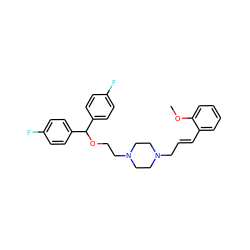 COc1ccccc1/C=C/CN1CCN(CCOC(c2ccc(F)cc2)c2ccc(F)cc2)CC1 ZINC000022939432