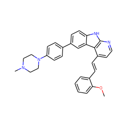 COc1ccccc1/C=C/c1ccnc2[nH]c3ccc(-c4ccc(N5CCN(C)CC5)cc4)cc3c12 ZINC000147342610