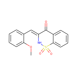 COc1ccccc1/C=C1\NS(=O)(=O)c2ccccc2C1=O ZINC000009421787