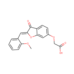 COc1ccccc1/C=C1\Oc2cc(OCC(=O)O)ccc2C1=O ZINC000004084760