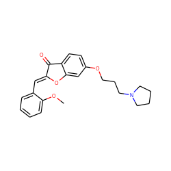 COc1ccccc1/C=C1\Oc2cc(OCCCN3CCCC3)ccc2C1=O ZINC000299822879