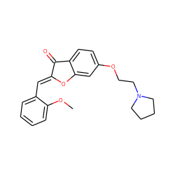 COc1ccccc1/C=C1\Oc2cc(OCCN3CCCC3)ccc2C1=O ZINC000299825233