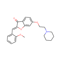 COc1ccccc1/C=C1\Oc2cc(OCCN3CCCCC3)ccc2C1=O ZINC000299821783