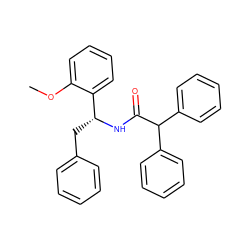 COc1ccccc1[C@@H](Cc1ccccc1)NC(=O)C(c1ccccc1)c1ccccc1 ZINC000013741238
