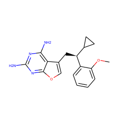 COc1ccccc1[C@@H](Cc1coc2nc(N)nc(N)c12)C1CC1 ZINC000045391895