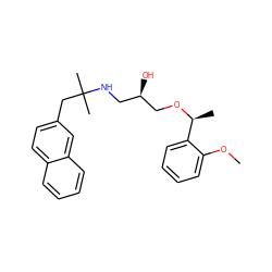 COc1ccccc1[C@H](C)OC[C@H](O)CNC(C)(C)Cc1ccc2ccccc2c1 ZINC000038448232
