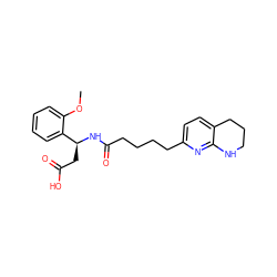 COc1ccccc1[C@H](CC(=O)O)NC(=O)CCCCc1ccc2c(n1)NCCC2 ZINC000299837315