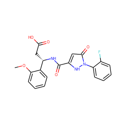 COc1ccccc1[C@H](CC(=O)O)NC(=O)c1cc(=O)n(-c2ccccc2F)[nH]1 ZINC000095556360