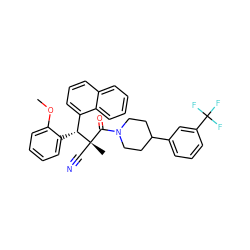 COc1ccccc1[C@H](c1cccc2ccccc12)[C@@](C)(C#N)C(=O)N1CCC(c2cccc(C(F)(F)F)c2)CC1 ZINC000028865749