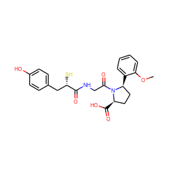COc1ccccc1[C@H]1CC[C@@H](C(=O)O)N1C(=O)CNC(=O)[C@@H](S)Cc1ccc(O)cc1 ZINC000013756765