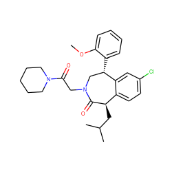 COc1ccccc1[C@H]1CN(CC(=O)N2CCCCC2)C(=O)[C@H](CC(C)C)c2ccc(Cl)cc21 ZINC000071316296