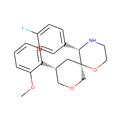 COc1ccccc1[C@H]1COC[C@@]2(C1)OCCN[C@H]2c1ccc(F)cc1 ZINC000026500970