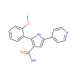 COc1ccccc1-c1[nH]c(-c2ccncc2)cc1C(N)=O ZINC000043174119