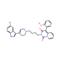 COc1ccccc1-c1c(=O)n(CCCCN2CC=C(c3c[nH]c4ccc(Br)cc34)CC2)c(=O)n2ccccc12 ZINC000299858801