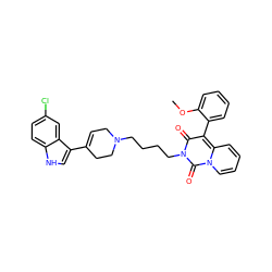 COc1ccccc1-c1c(=O)n(CCCCN2CC=C(c3c[nH]c4ccc(Cl)cc34)CC2)c(=O)n2ccccc12 ZINC000299857663