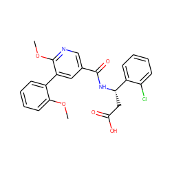 COc1ccccc1-c1cc(C(=O)N[C@@H](CC(=O)O)c2ccccc2Cl)cnc1OC ZINC000261095013