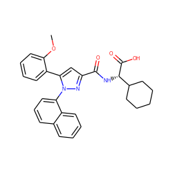 COc1ccccc1-c1cc(C(=O)N[C@H](C(=O)O)C2CCCCC2)nn1-c1cccc2ccccc12 ZINC000169352862