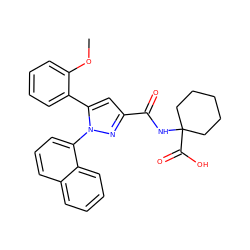 COc1ccccc1-c1cc(C(=O)NC2(C(=O)O)CCCCC2)nn1-c1cccc2ccccc12 ZINC000169352864