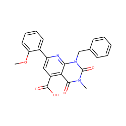 COc1ccccc1-c1cc(C(=O)O)c2c(=O)n(C)c(=O)n(Cc3ccccc3)c2n1 ZINC000008185433