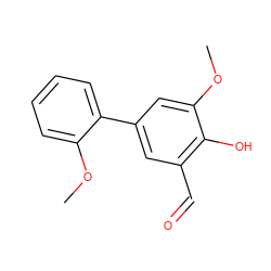 COc1ccccc1-c1cc(C=O)c(O)c(OC)c1 ZINC000031995646