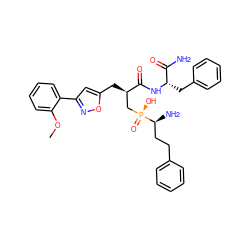 COc1ccccc1-c1cc(C[C@H](C[P@](=O)(O)[C@@H](N)CCc2ccccc2)C(=O)N[C@@H](Cc2ccccc2)C(N)=O)on1 ZINC001772580563