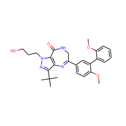 COc1ccccc1-c1cc(C2=Nc3c(C(C)(C)C)nn(CCCO)c3C(=O)NC2)ccc1OC ZINC000096922853