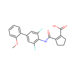 COc1ccccc1-c1cc(F)c(NC(=O)C2=C(C(=O)O)CCC2)c(F)c1 ZINC000013534070