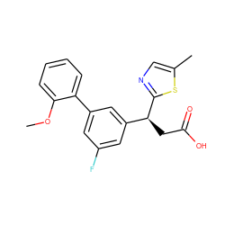 COc1ccccc1-c1cc(F)cc([C@H](CC(=O)O)c2ncc(C)s2)c1 ZINC001772642380