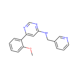 COc1ccccc1-c1cc(NCc2cccnc2)ncn1 ZINC000004258488