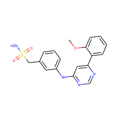 COc1ccccc1-c1cc(Nc2cccc(CS(N)(=O)=O)c2)ncn1 ZINC000043200921