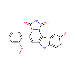 COc1ccccc1-c1cc2[nH]c3ccc(O)cc3c2c2c1C(=O)NC2=O ZINC000034136362