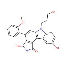 COc1ccccc1-c1cc2c(c3c1C(=O)NC3=O)c1cc(O)ccc1n2CCCO ZINC000016052181