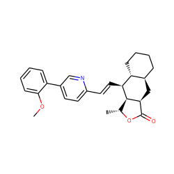 COc1ccccc1-c1ccc(/C=C/[C@@H]2[C@@H]3[C@@H](C)OC(=O)[C@@H]3C[C@@H]3CCCC[C@H]32)nc1 ZINC000013673168