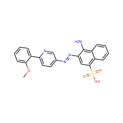 COc1ccccc1-c1ccc(/N=N/c2cc(S(=O)(=O)O)c3ccccc3c2N)cn1 ZINC000223759816